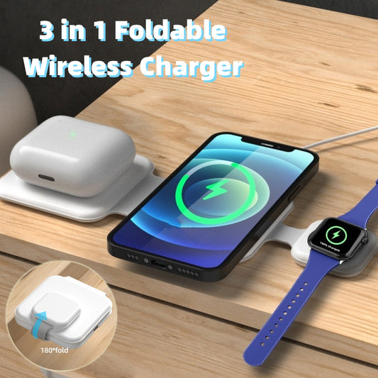 3-in-1 Foldable Magnetic Wireless Charger Station - Rooftopboutique