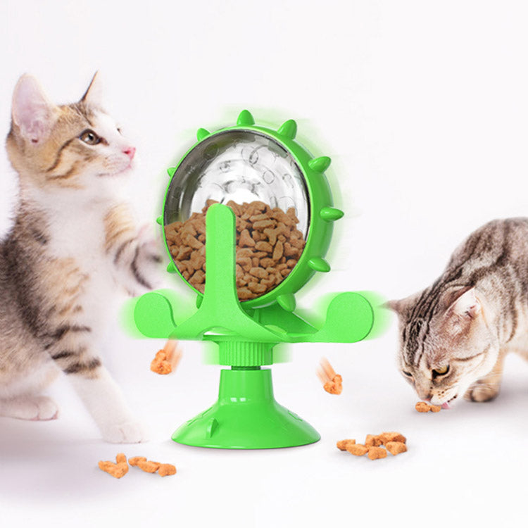 Interactive 360 Rotating Cat Food Feeder & Puzzle Toy - Rooftopboutique