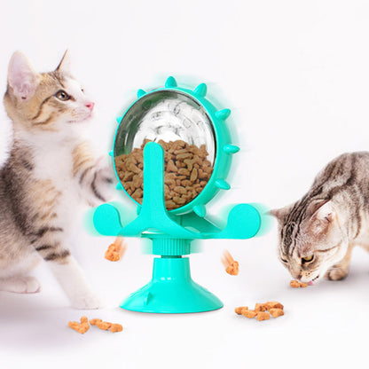 Interactive 360 Rotating Cat Food Feeder & Puzzle Toy - Rooftopboutique