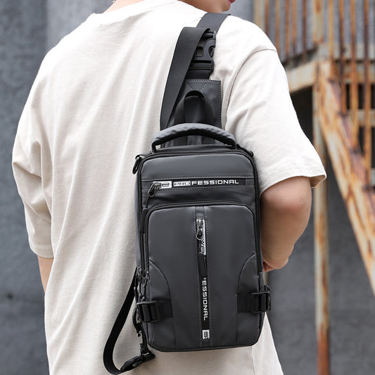 Men's Multifunctional Chest Bag, Casual One-Shoulder Messenger Bag, Waterproof Small Backpack with USB Charging Port - Rooftopboutique
