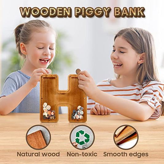 Wooden Letter Piggy Bank - The Best Gift For Boys And Girls! - Rooftopboutique